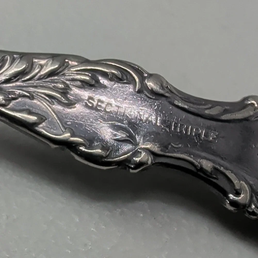 1835 R Wallace Floral Pattern Silver Plate Teaspoon Sectional Triple Monogram